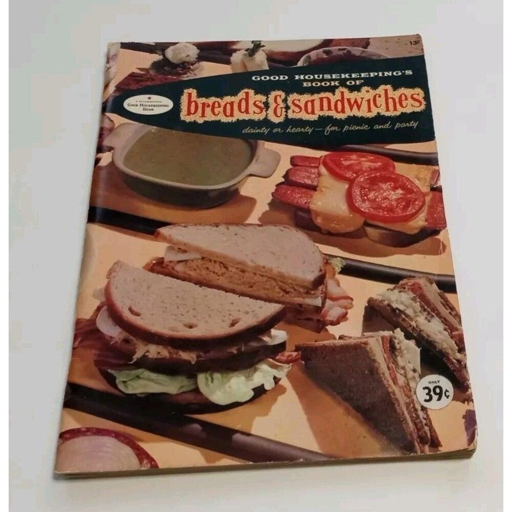 Good Housekeeping's Book of Breads & Sandwiches Cookbook Used 1958 Vintage